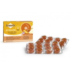 JUANOLA PASTILLAS BLANDAS Própolis con miel, altea  vitamina C sabor naranja 24 pastillas blandas