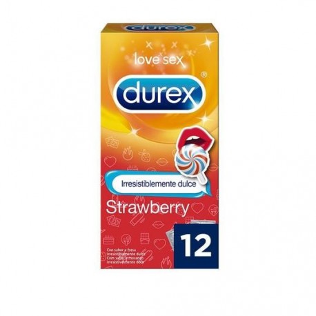 Preservativos Durex Fresa Condones 12 unidades