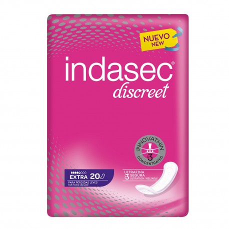Indasec® Discreet Extra para pérdidas leves 20 unidades