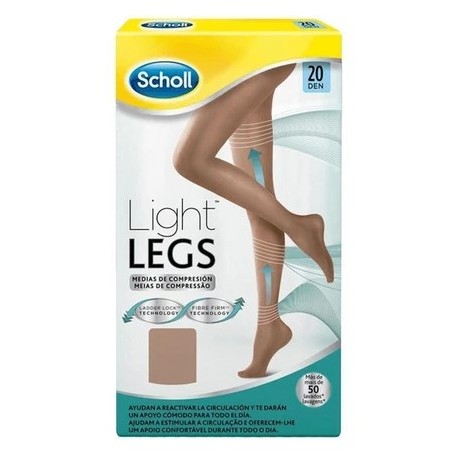 Medias de compresión ligera hasta cintura (panty) Scholl Light Legs 20 DEN color carne Talla S
