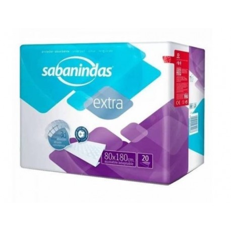 SABANINDAS Protector absorbente Ajustable 80x180 cm 20 unidades