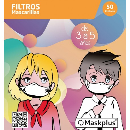 Filtros mascarillas Maskplus niños de 3 a 5 años 50 unidades