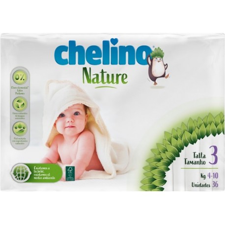 Pañal Chelino® Nature. Talla 3PAÑAL INFANTIL CHELINO NATURE T - 3 36 U