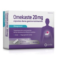 Omekaste 20 mg. 14 cápsulas duras gastrorresistentes