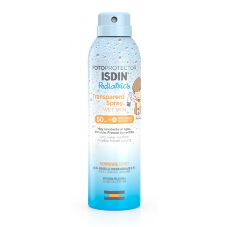 Fotoprotector ISDIN Transparent Spray Wet Skin Pediatrics SPF 50 250 ml