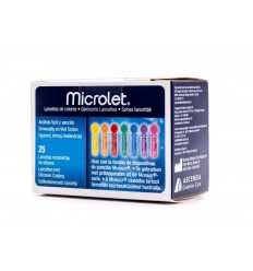 Microlet lancetas de colores 25 lancetas recubiertas de silicona