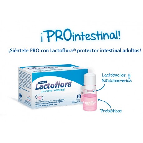 Lactoflora protector intestinal adultos sabor fresa10 frascos monodosis