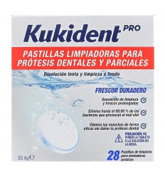 Kukident PRO pastillas limpiadoras para prótesis dentales y parciales 28 unidades