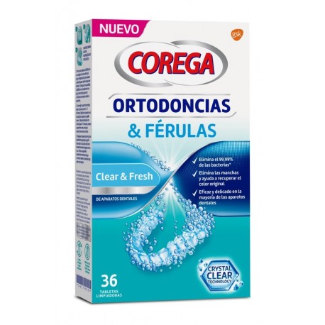 Corega Ortodoncias & Férulas 36 tabletas limpiadoras