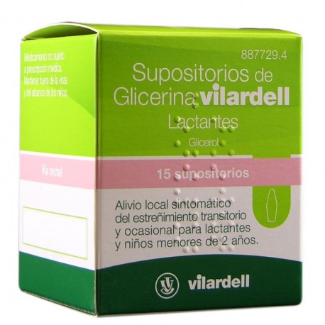 SUPOSITORIOS DE GLICERINA VILARDELL LACTANTES 0,92 G 15 SUPOSITORIOS