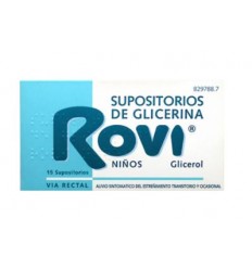 SUPOSITORIOS DE GLICERINA ROVI NIÑOS 1,44 G 15 SUPOSITORIOS