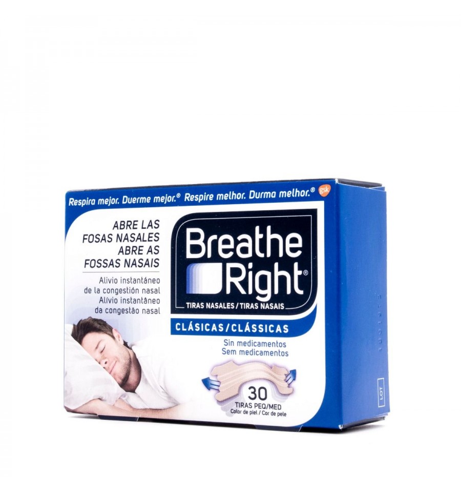 Breathe Right Tiras Nasales Clásicas Pequeñas - Medianas