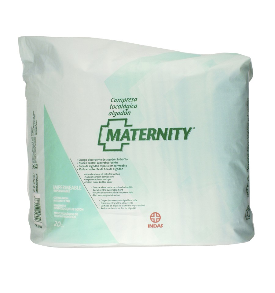 Compresa tocológica algodón 20 unidades Maternity - Farmacia Díaz-Puerto