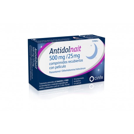 ANTIDOLNAIT 500 mg/25 mg 10 COMPRIMIDOS RECUBIERTOS