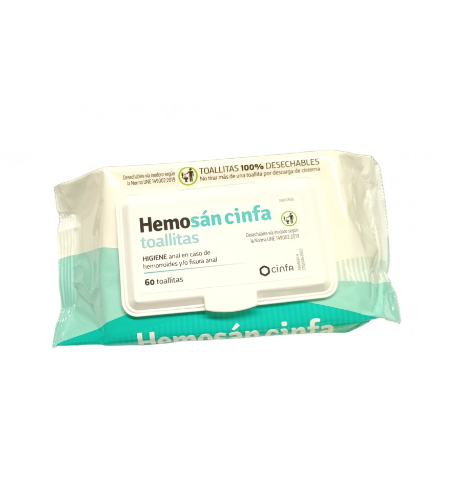 Hemosan Cinfa Toallitas Antihemorroidales 60 Uds - Farmacia GT