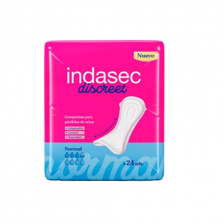 Indasec® Discreet Normal para pérdidas leves 24 unidades