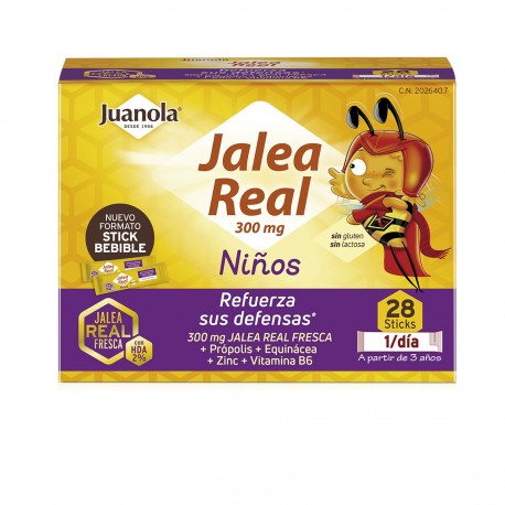 JUANOLA Jalea Real Niños 300 mg 28 Sticks Bebibles Unidosis