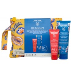 Pack neceser Apivita BEE SUN SAFE crema facial antiedad & antimanchas spf50 50 ml